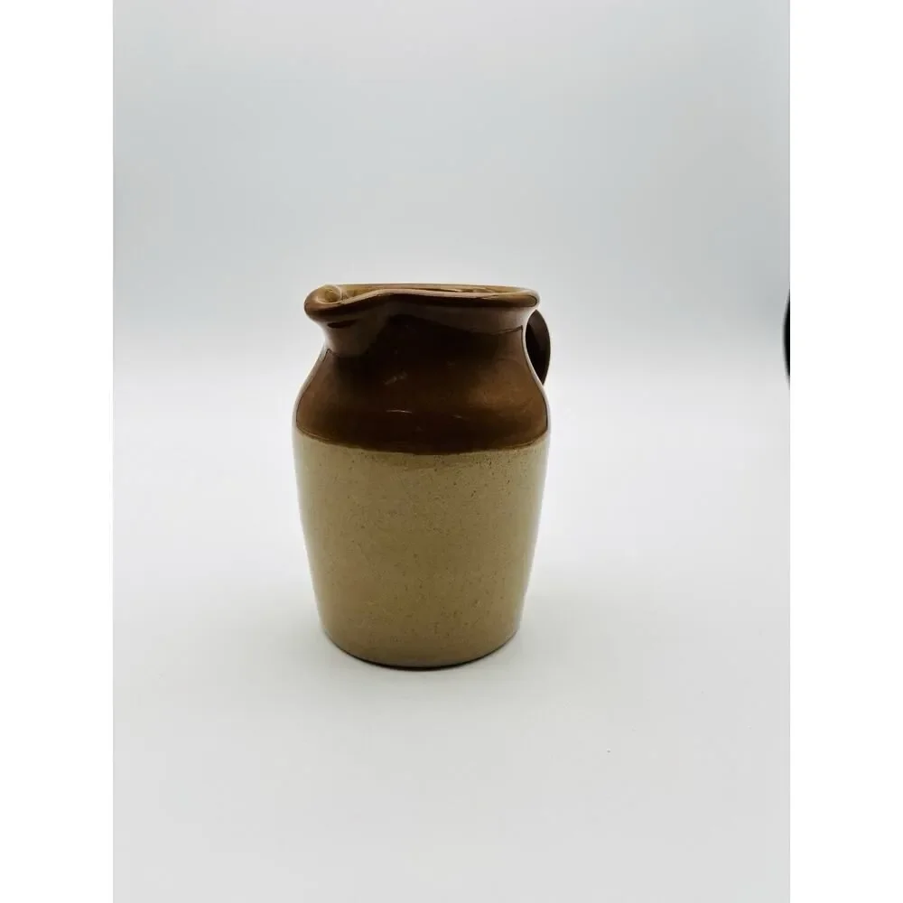 Pearsons Of Chesterfield Crock Creamer Pitcher 1960s England 2 Tone Glazed Brown